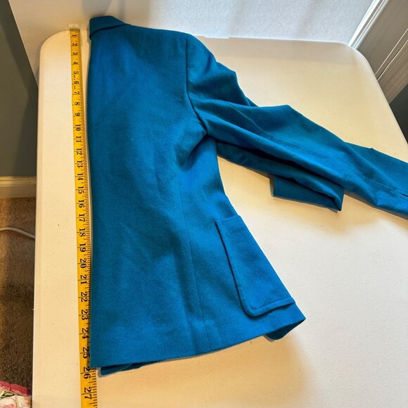 Akris Punto Wool Angora Two Button Blazer Womens Size 6 Blue Long Sleeve READ - Picture 16 of 16